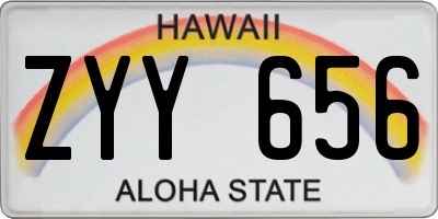 HI license plate ZYY656