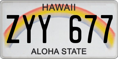 HI license plate ZYY677