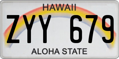 HI license plate ZYY679