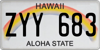 HI license plate ZYY683