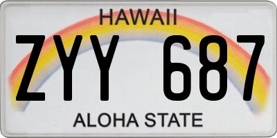 HI license plate ZYY687