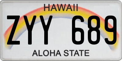 HI license plate ZYY689