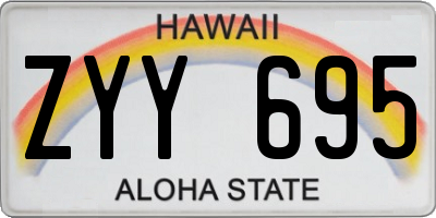 HI license plate ZYY695