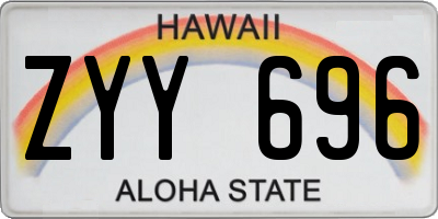 HI license plate ZYY696