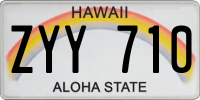 HI license plate ZYY710