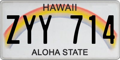 HI license plate ZYY714
