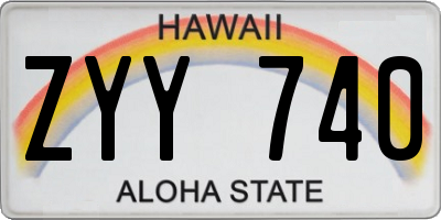 HI license plate ZYY740