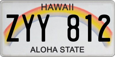 HI license plate ZYY812