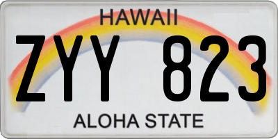 HI license plate ZYY823
