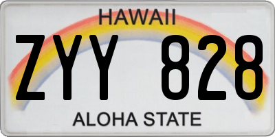 HI license plate ZYY828