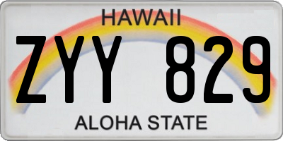 HI license plate ZYY829