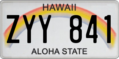 HI license plate ZYY841