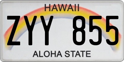 HI license plate ZYY855