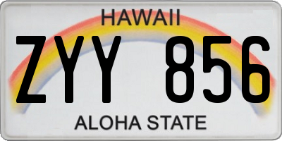 HI license plate ZYY856