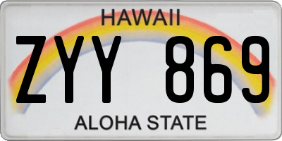 HI license plate ZYY869