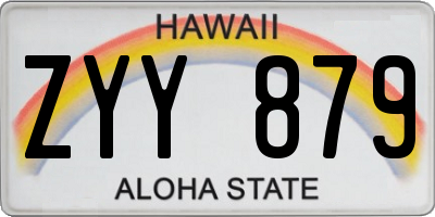 HI license plate ZYY879