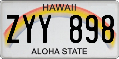 HI license plate ZYY898