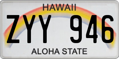 HI license plate ZYY946