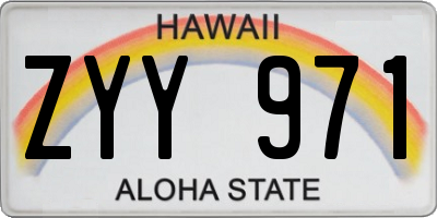 HI license plate ZYY971