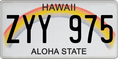 HI license plate ZYY975
