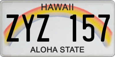 HI license plate ZYZ157
