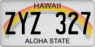 HI license plate ZYZ327