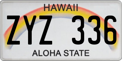 HI license plate ZYZ336