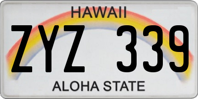 HI license plate ZYZ339