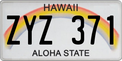 HI license plate ZYZ371