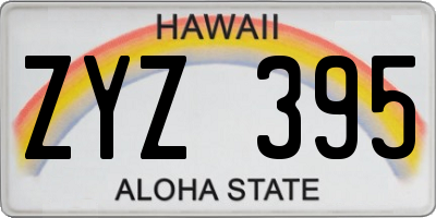 HI license plate ZYZ395
