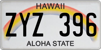 HI license plate ZYZ396