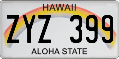 HI license plate ZYZ399