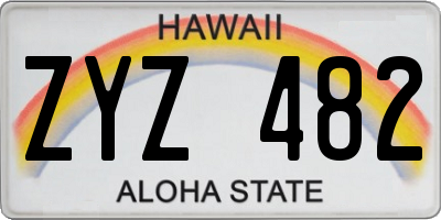 HI license plate ZYZ482