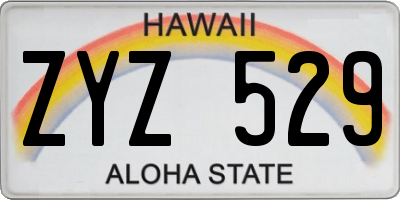 HI license plate ZYZ529