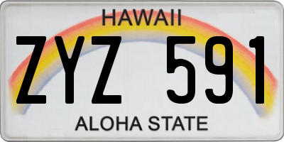 HI license plate ZYZ591