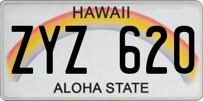 HI license plate ZYZ620