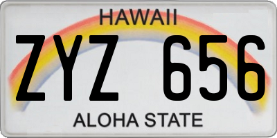HI license plate ZYZ656
