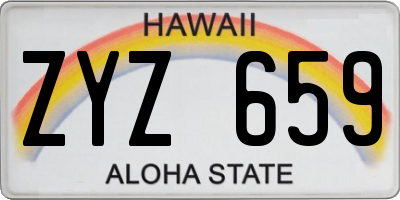 HI license plate ZYZ659
