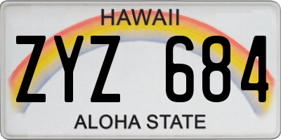 HI license plate ZYZ684