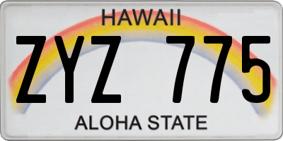 HI license plate ZYZ775