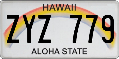 HI license plate ZYZ779