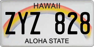 HI license plate ZYZ828