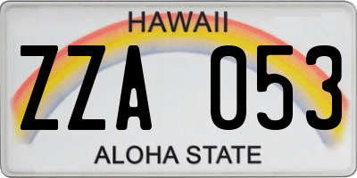 HI license plate ZZA053
