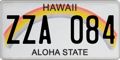 HI license plate ZZA084