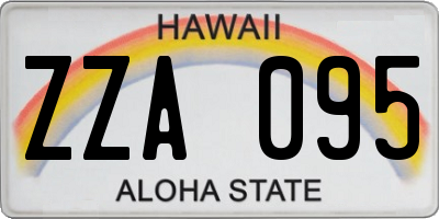 HI license plate ZZA095
