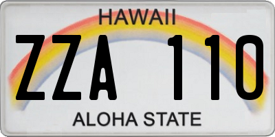 HI license plate ZZA110