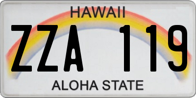 HI license plate ZZA119