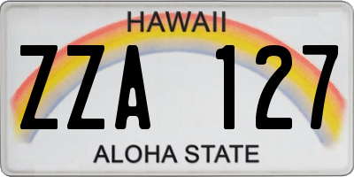 HI license plate ZZA127