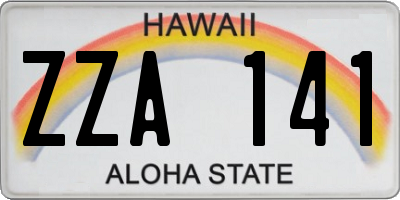 HI license plate ZZA141