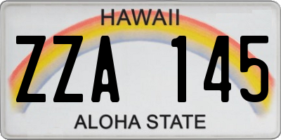 HI license plate ZZA145